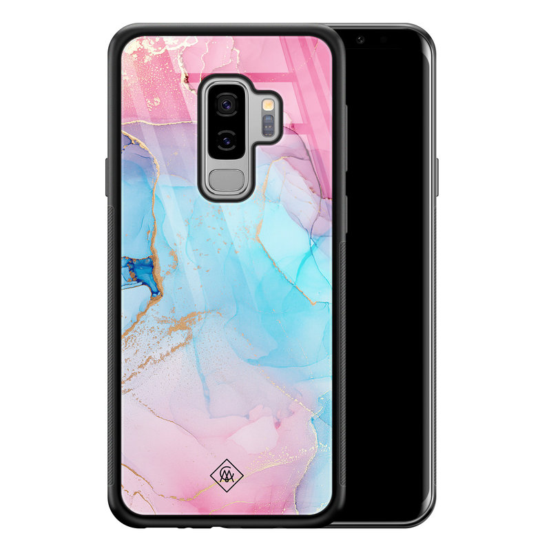 Casimoda Samsung Galaxy S9 Plus glazen hardcase - Marble colorbomb