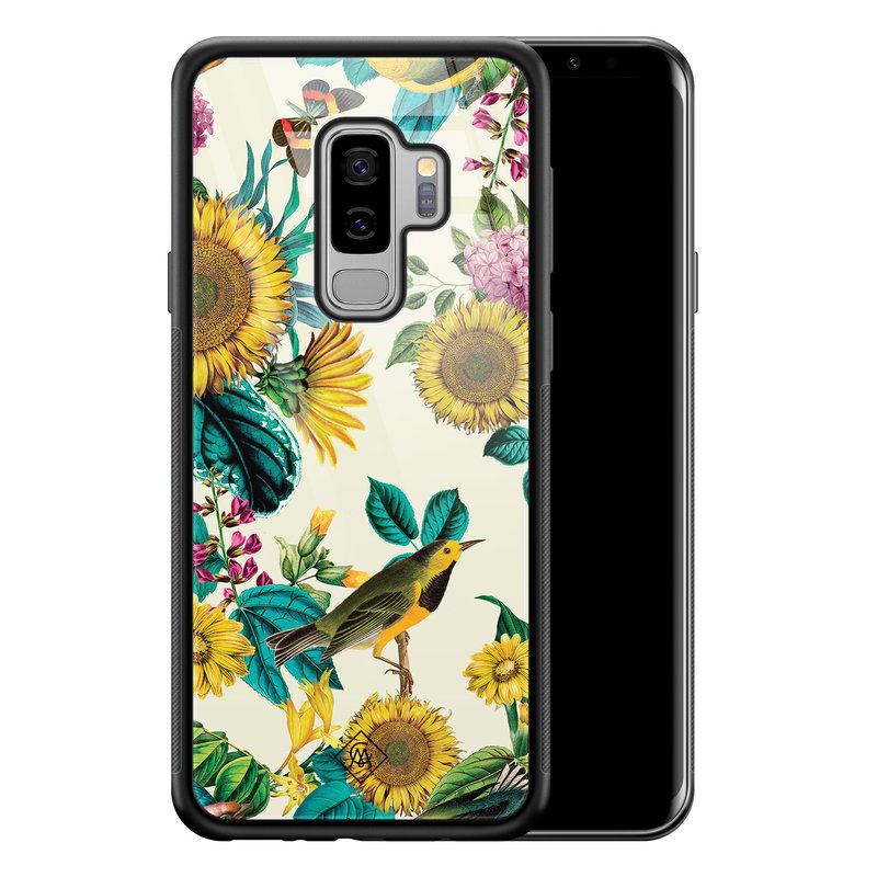 Casimoda Samsung Galaxy S9 Plus glazen hardcase - Sunflowers