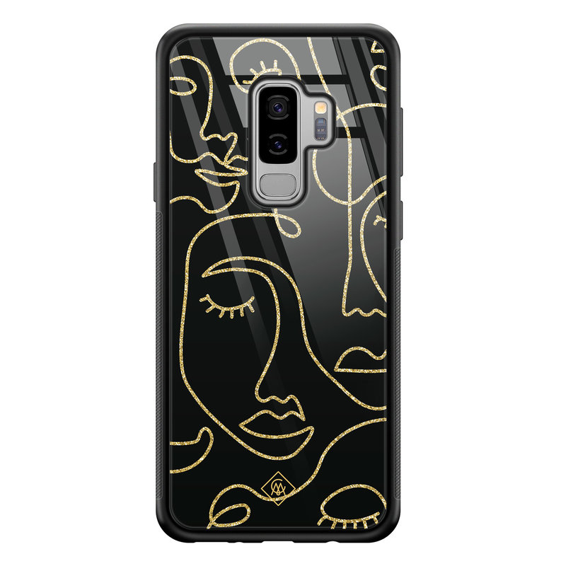 Casimoda Samsung Galaxy S9 Plus glazen hardcase - Abstract faces