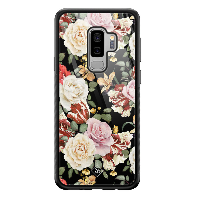 Casimoda Samsung Galaxy S9 Plus glazen hardcase - Flowerpower