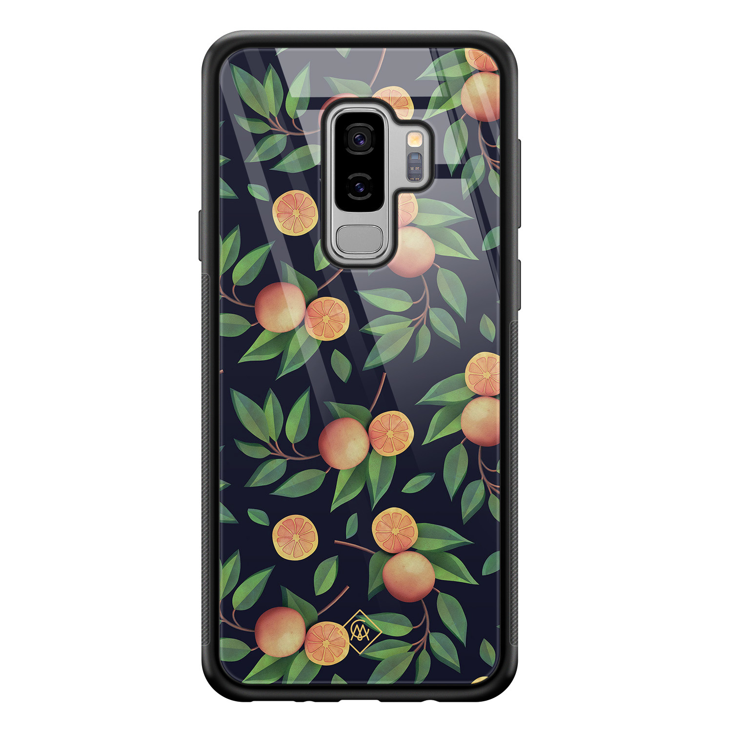 Samsung Galaxy S9 Plus glazen hardcase - Orange lemonade