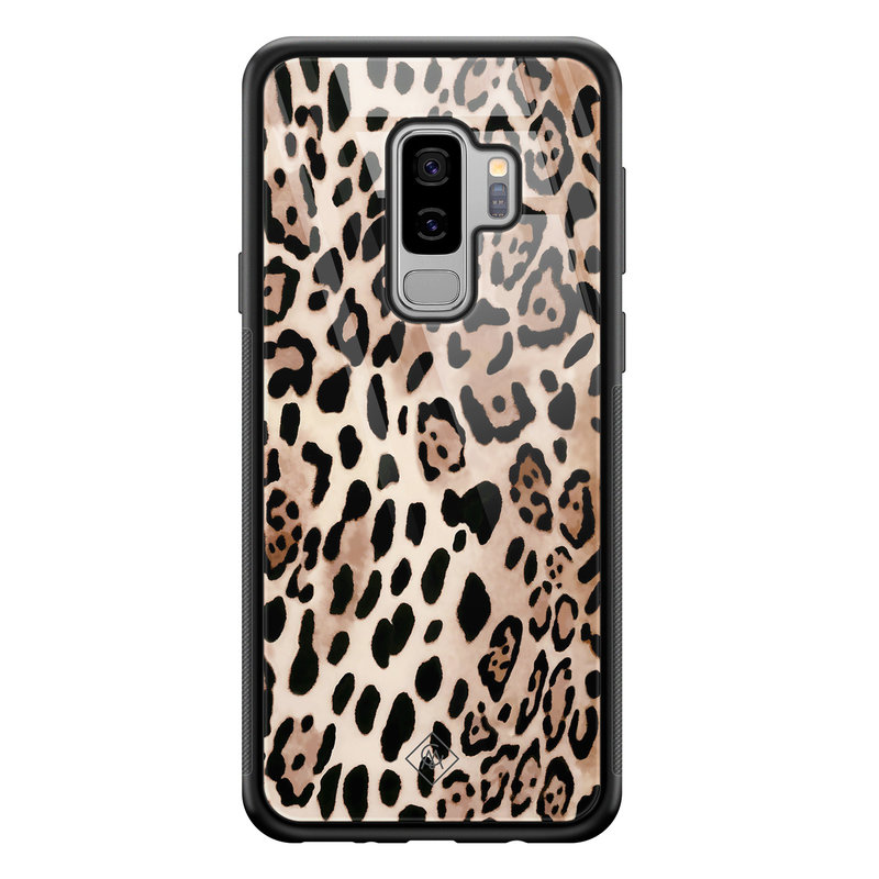 Casimoda Samsung Galaxy S9 Plus glazen hardcase - Golden wildcat