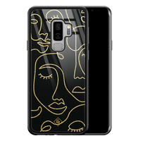 Casimoda Samsung Galaxy S9 Plus glazen hardcase - Abstract faces