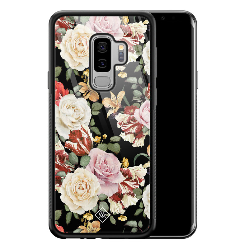 Casimoda Samsung Galaxy S9 Plus glazen hardcase - Flowerpower