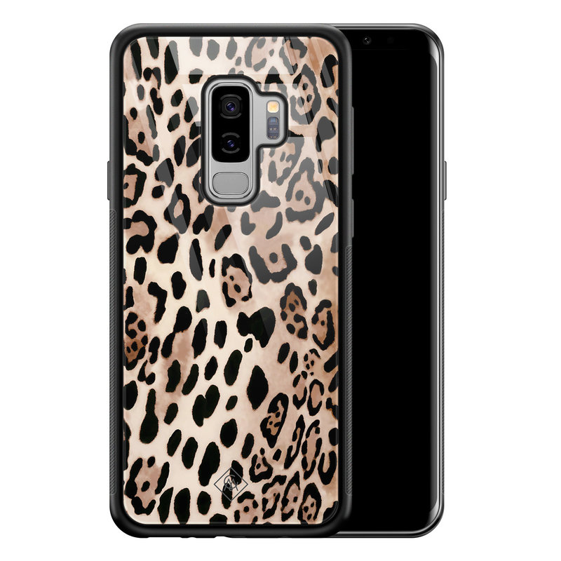 Casimoda Samsung Galaxy S9 Plus glazen hardcase - Golden wildcat