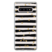 Casimoda Samsung Galaxy S10 Plus siliconen telefoonhoesje - Hart streepjes