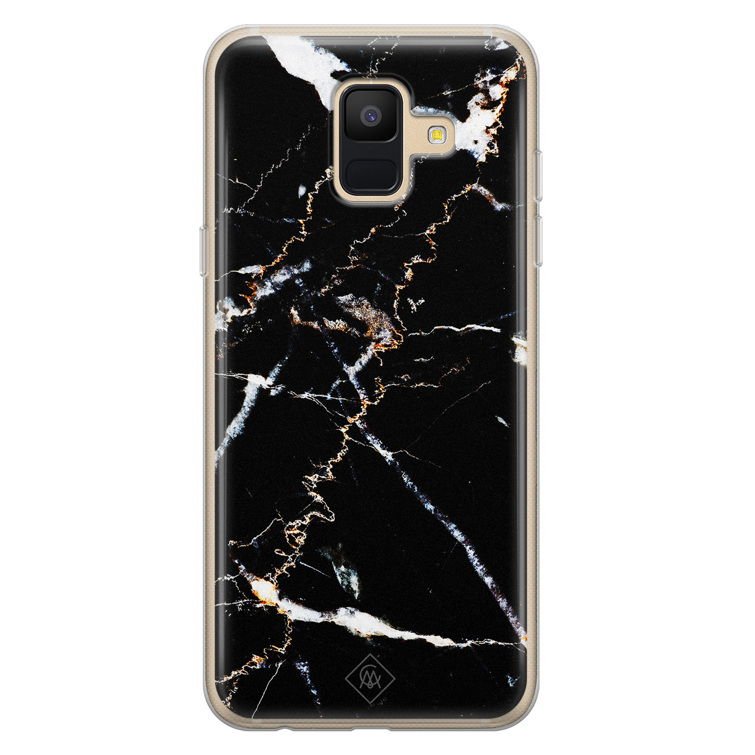 Samsung Galaxy A6 2018 siliconen hoesje Marmer zwart