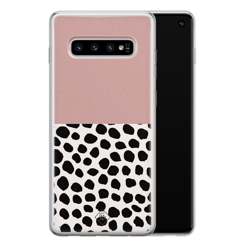 Casimoda Samsung Galaxy S10 siliconen hoesje - Pink dots