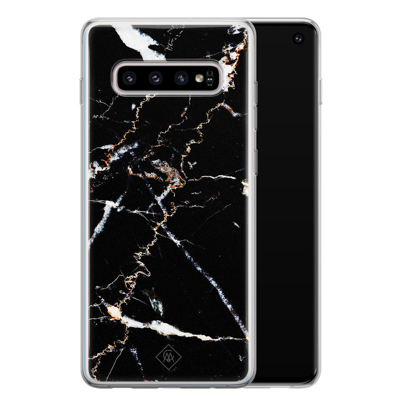 Casimoda Samsung Galaxy S10 siliconen hoesje - Marmer zwart