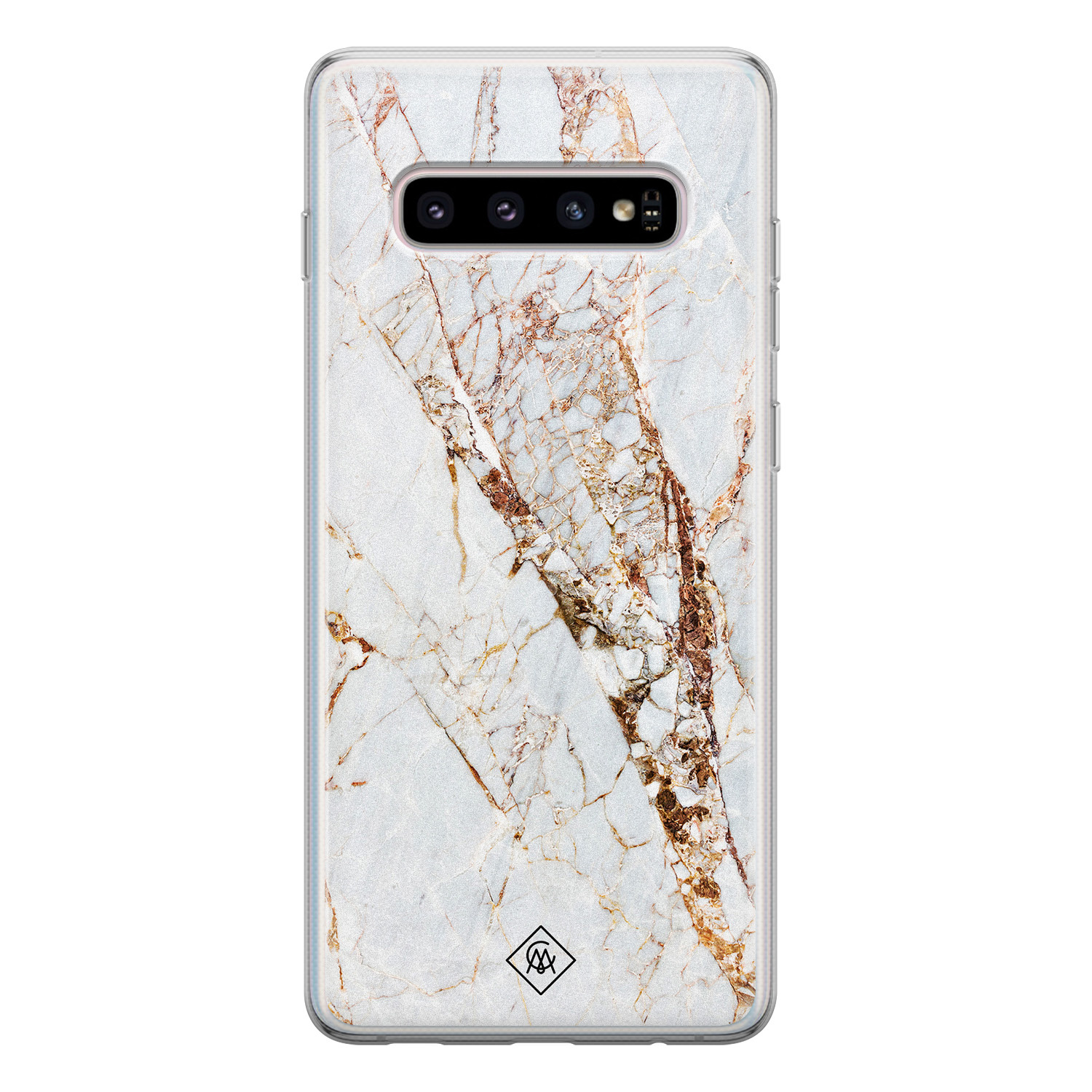 Samsung Galaxy S10 siliconen hoesje Marmer goud