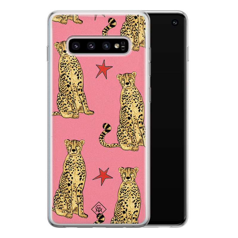 Casimoda Samsung Galaxy S10 siliconen hoesje - The pink leopard