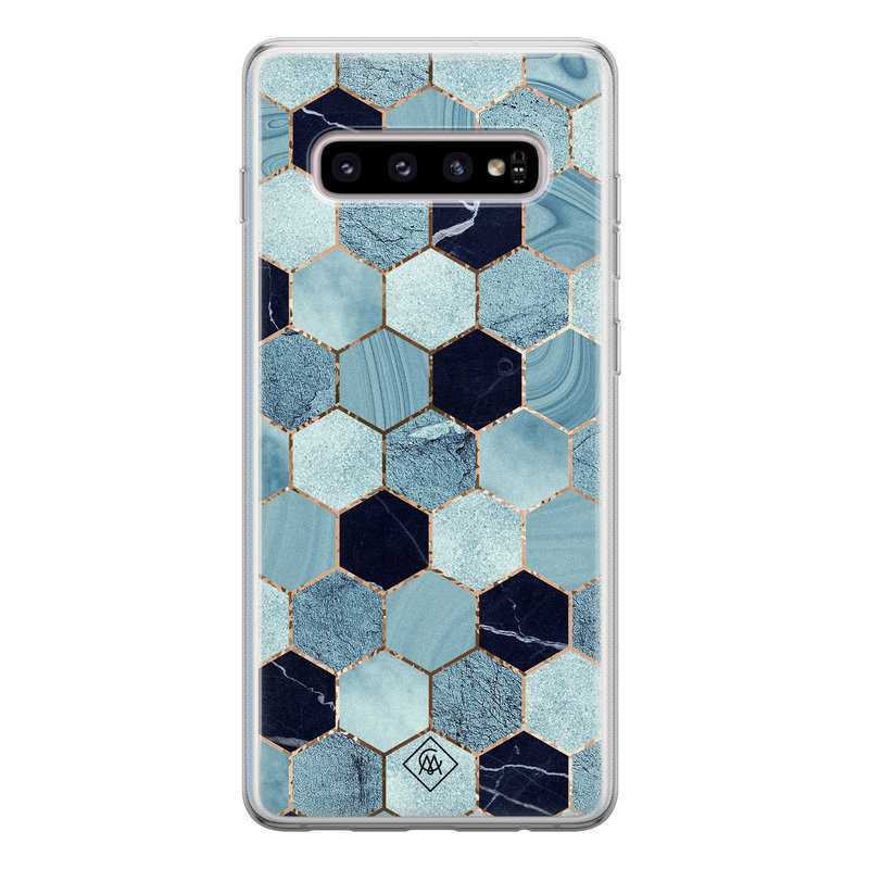 Casimoda Samsung Galaxy S10 siliconen hoesje - Blue cubes