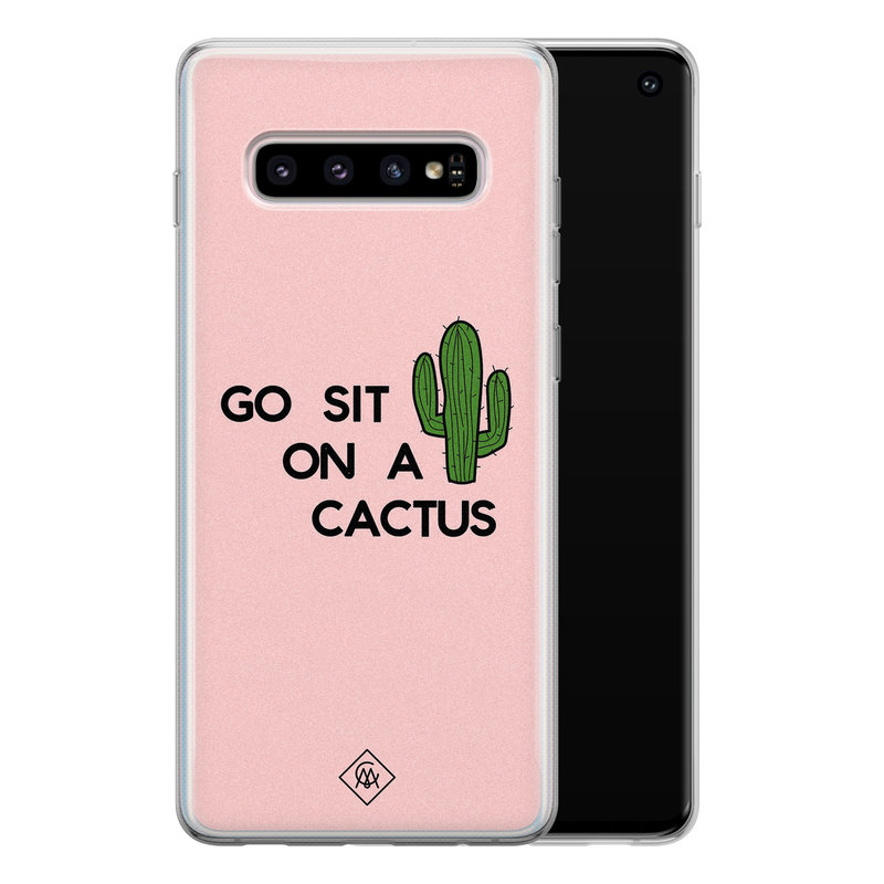 Casimoda Samsung Galaxy S10 siliconen hoesje - Go sit on a cactus