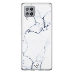 Casimoda Samsung Galaxy A42 siliconen hoesje - Marmer grijs