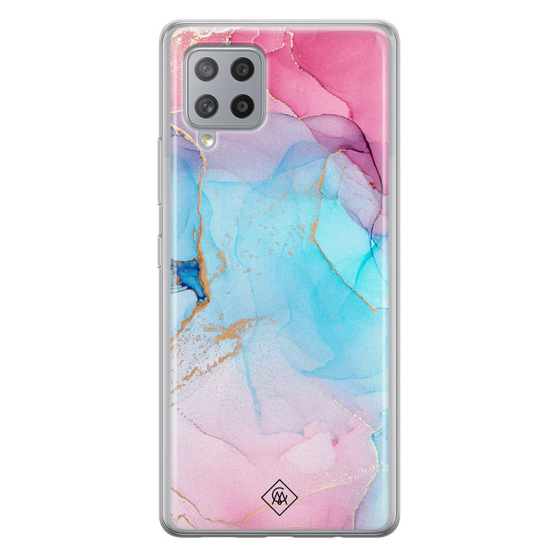 Casimoda Samsung Galaxy A42 siliconen hoesje - Marble colorbomb