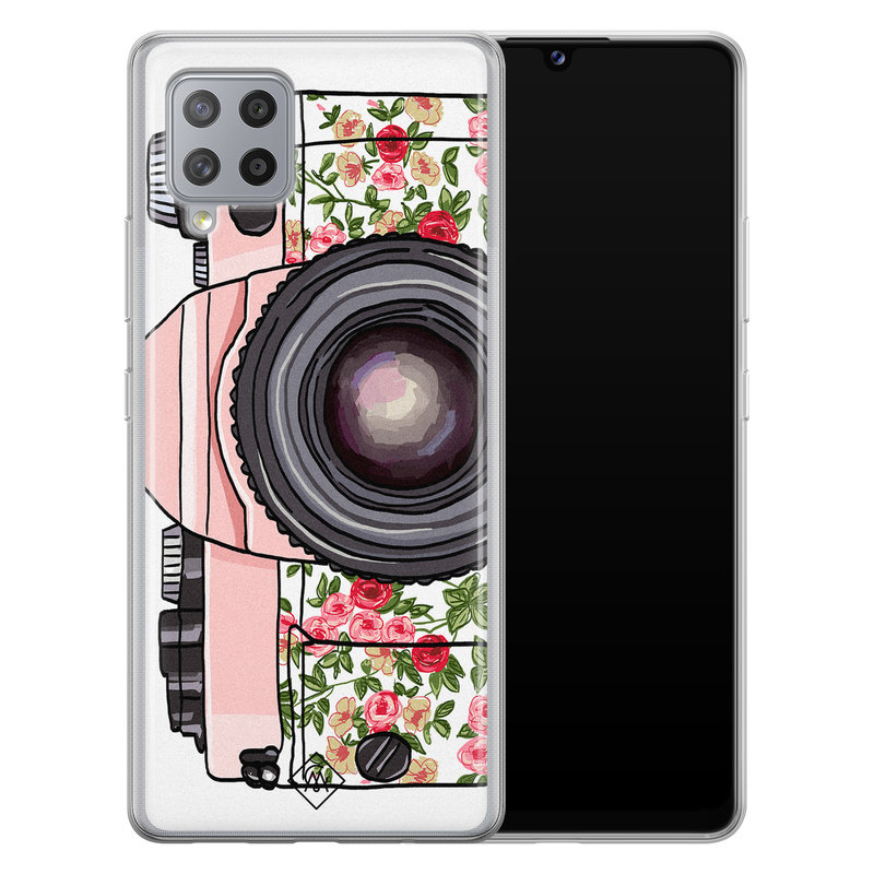 Casimoda Samsung Galaxy A42 siliconen telefoonhoesje - Hippie camera