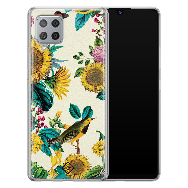 Casimoda Samsung Galaxy A42 siliconen hoesje - Sunflowers