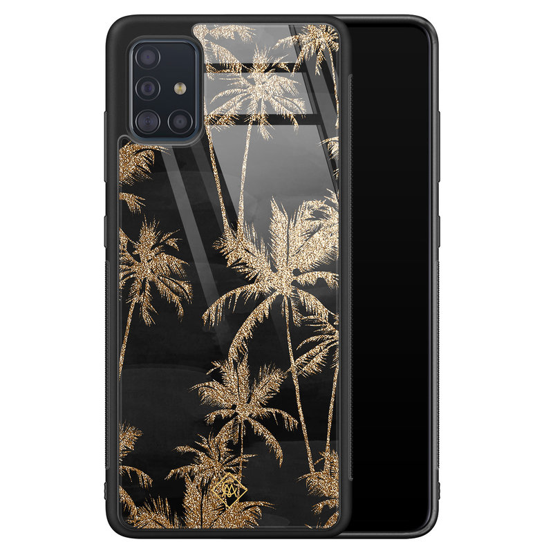 Casimoda Samsung Galaxy A71 glazen hardcase - Palmbomen