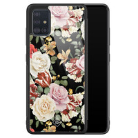 Casimoda Samsung Galaxy A71 glazen hardcase - Flowerpower