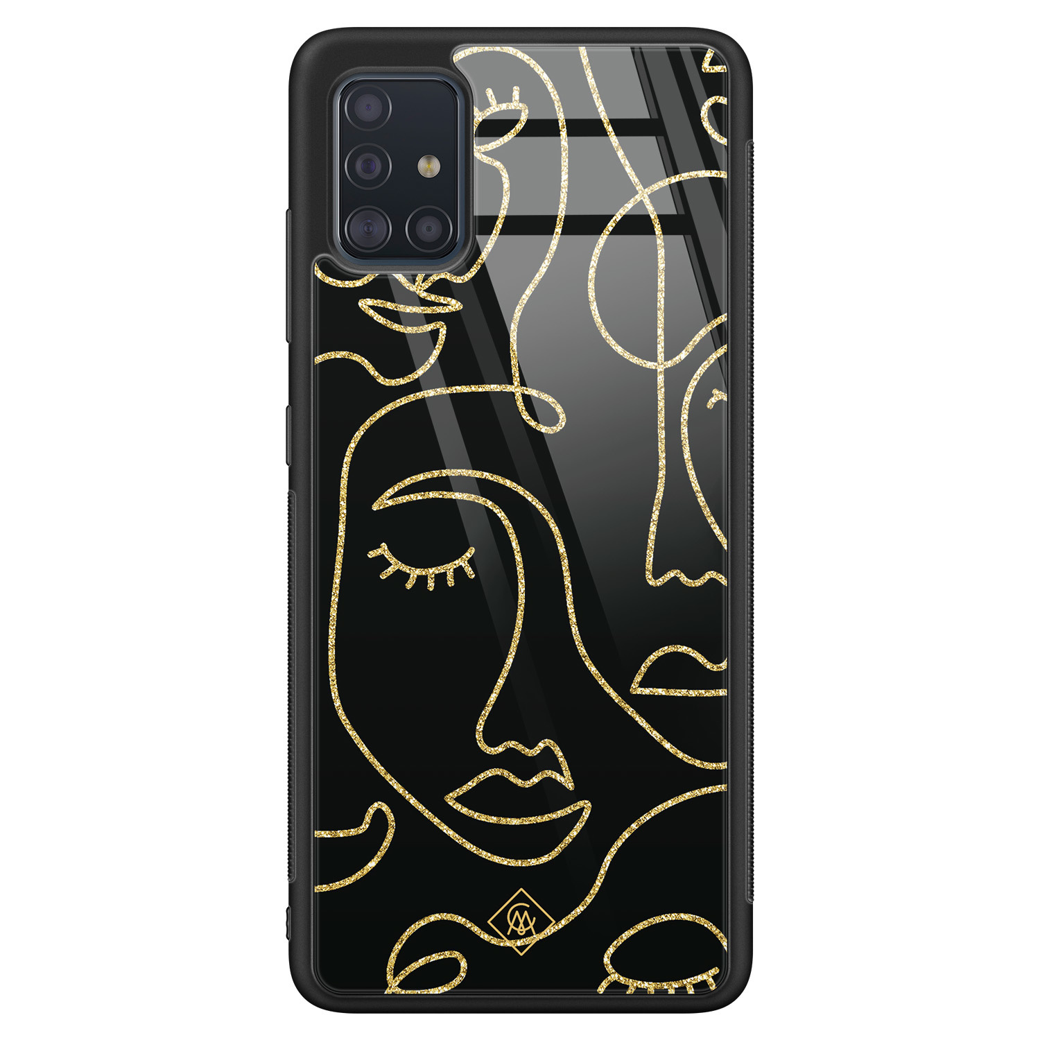 Samsung Galaxy A71 glazen hardcase - Abstract faces