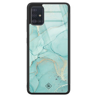 Casimoda Samsung Galaxy A71 glazen hardcase - Touch of mint