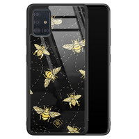 Casimoda Samsung Galaxy A71 glazen hardcase - Bee yourself