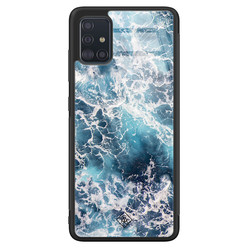 Casimoda Samsung Galaxy A71 glazen hardcase - Oceaan
