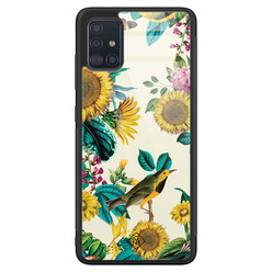 Casimoda Samsung Galaxy A71 glazen hardcase - Sunflowers