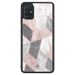 Casimoda Samsung Galaxy A71 glazen hardcase - Stone grid