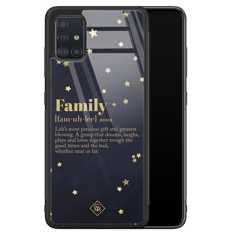 Casimoda Samsung Galaxy A71 glazen hardcase - Family is everything