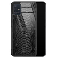 Casimoda Samsung Galaxy A71 glazen hardcase - Black snake