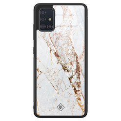 Casimoda Samsung Galaxy A71 glazen hardcase - Marmer goud