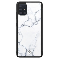 Casimoda Samsung Galaxy A71 glazen hardcase - Marmer grijs