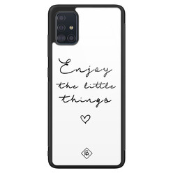 Casimoda Samsung Galaxy A71 glazen hardcase - Enjoy life