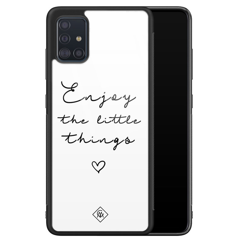 Casimoda Samsung Galaxy A71 glazen hardcase - Enjoy life