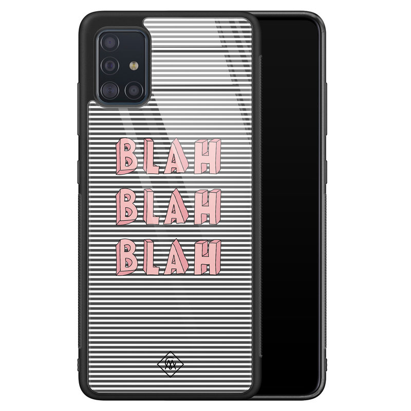 Casimoda Samsung Galaxy A71 glazen hardcase - Blah blah blah