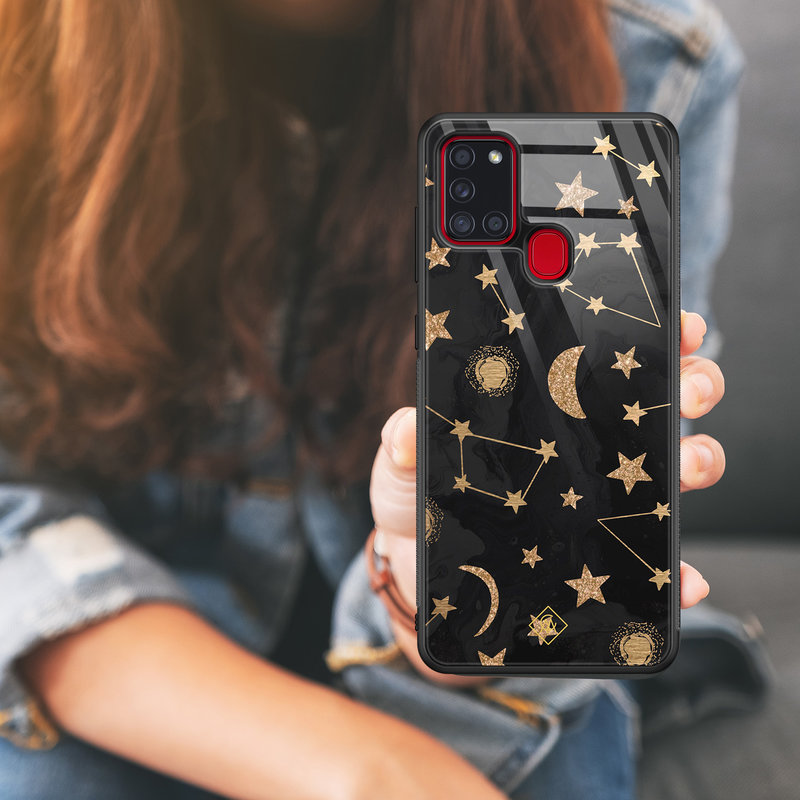 Casimoda Samsung Galaxy A21s glazen hardcase - Counting the stars