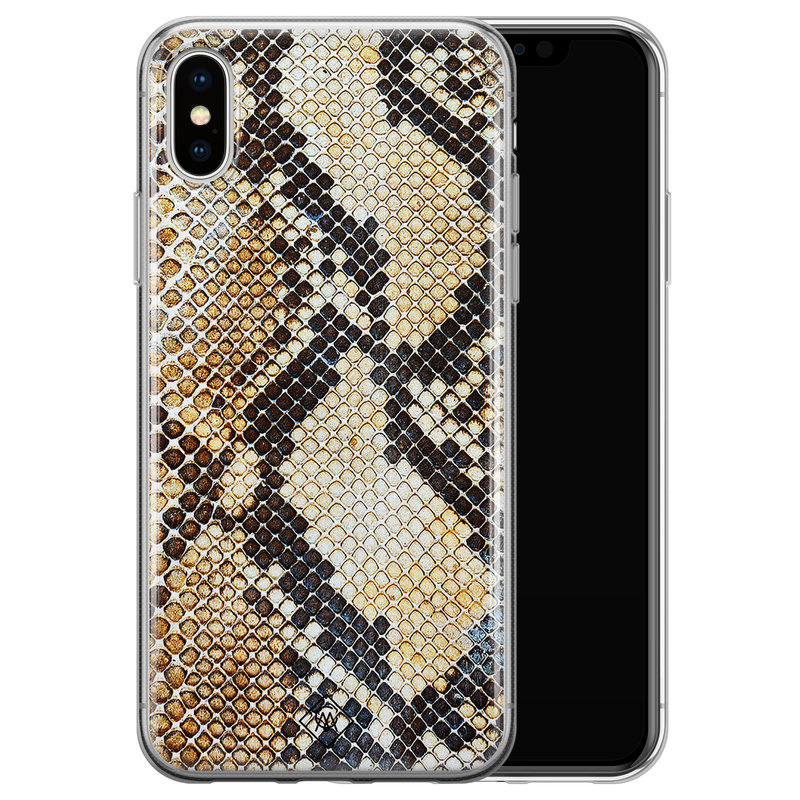 Casimoda iPhone XS Max siliconen hoesje - Golden snake