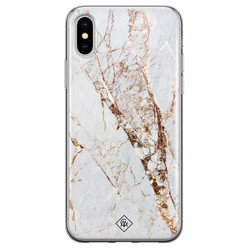 Casimoda iPhone XS Max siliconen hoesje - Marmer goud