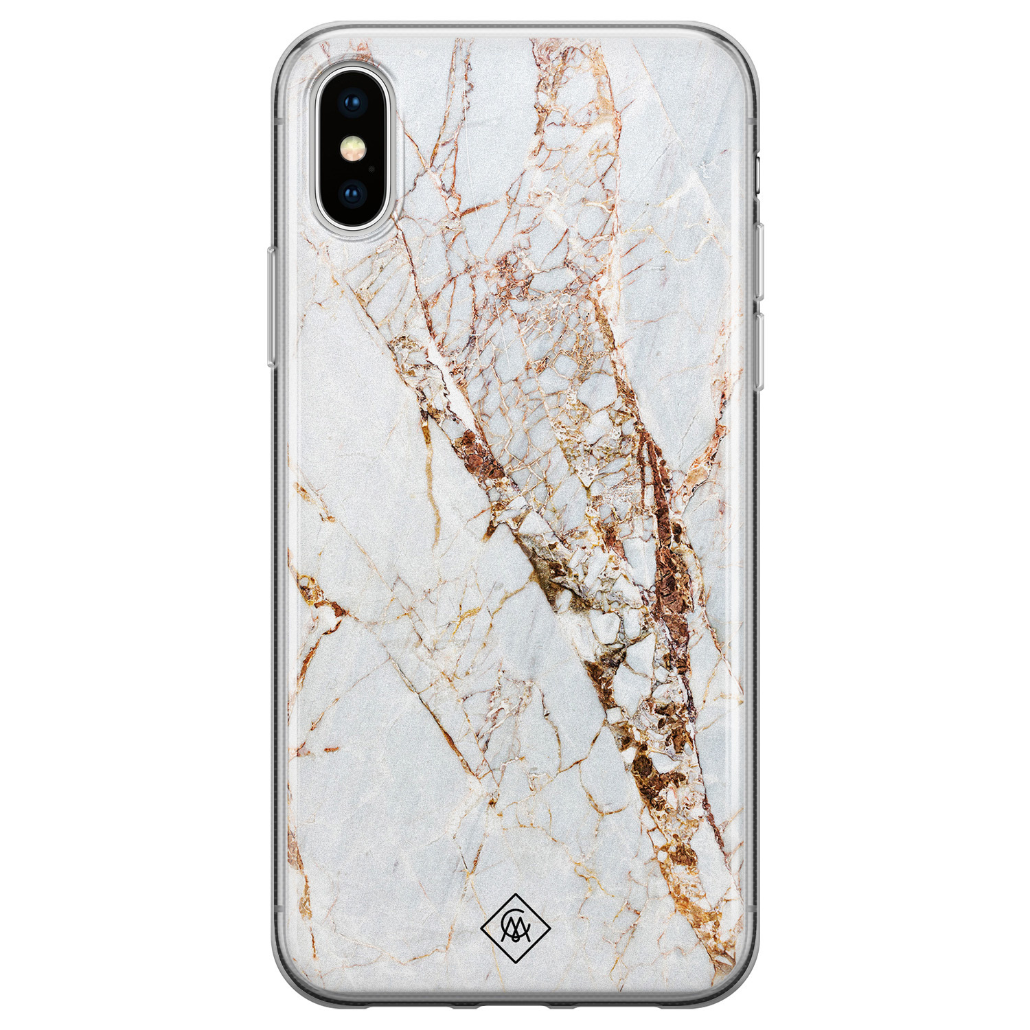 iPhone XS Max siliconen hoesje Marmer goud