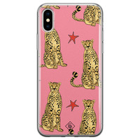 Casimoda iPhone XS Max siliconen hoesje - The pink leopard
