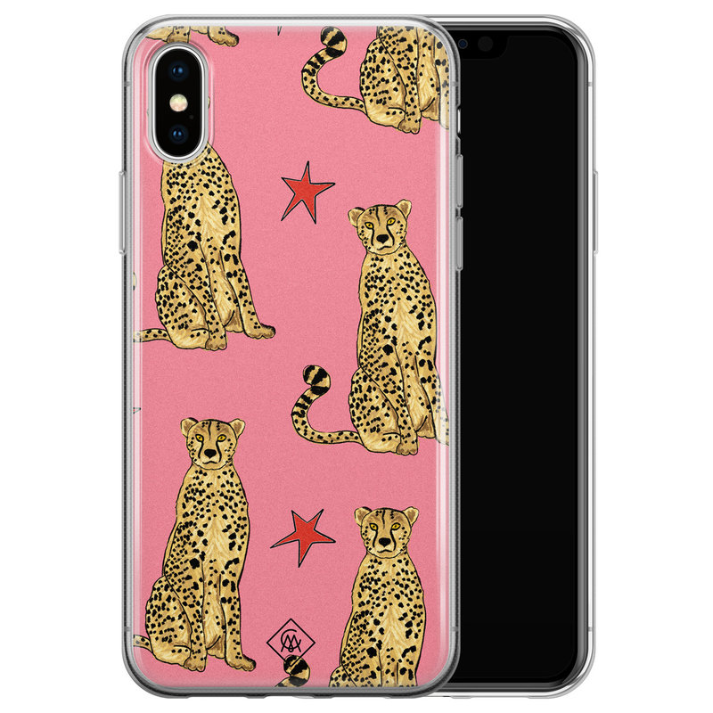 Casimoda iPhone XS Max siliconen hoesje - The pink leopard