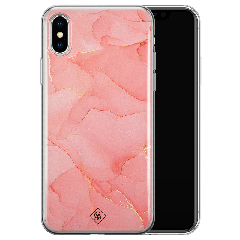 Casimoda iPhone XS Max siliconen hoesje - Marmer roze