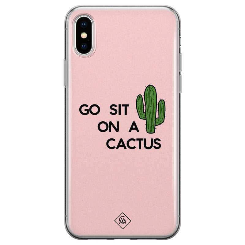 Casimoda iPhone XS Max siliconen hoesje - Go sit on a cactus