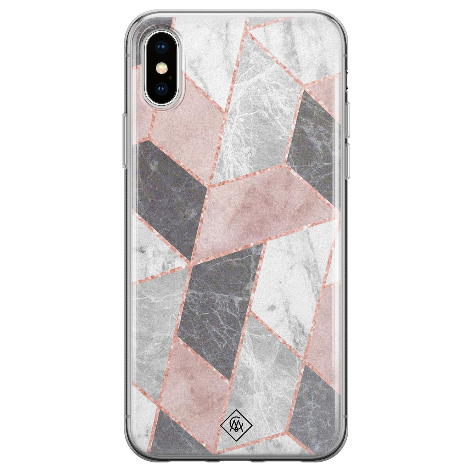 iPhone XS Max siliconen hoesje - Stone grid