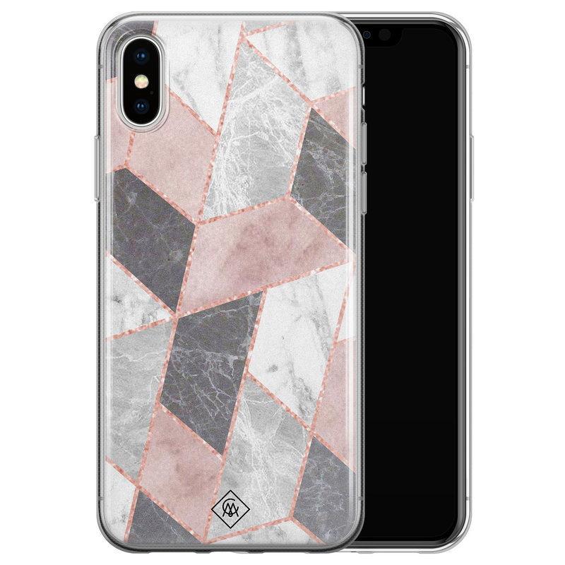 Casimoda iPhone XS Max siliconen hoesje - Stone grid