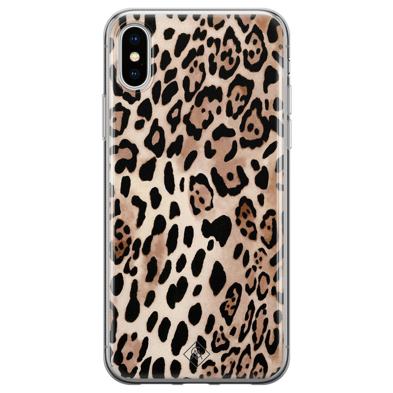 Casimoda iPhone XS Max siliconen hoesje - Golden wildcat