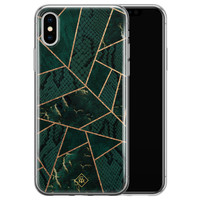 Casimoda iPhone XS Max siliconen hoesje - Abstract groen
