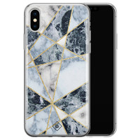 Casimoda iPhone XS Max siliconen hoesje - Marmer blauw