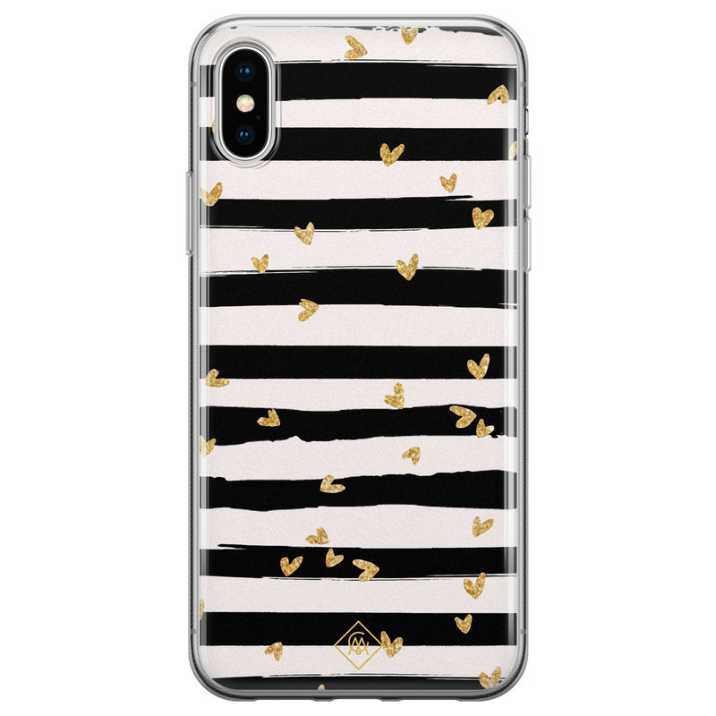 Casimoda iPhone XS Max siliconen hoesje - Hart streepjes